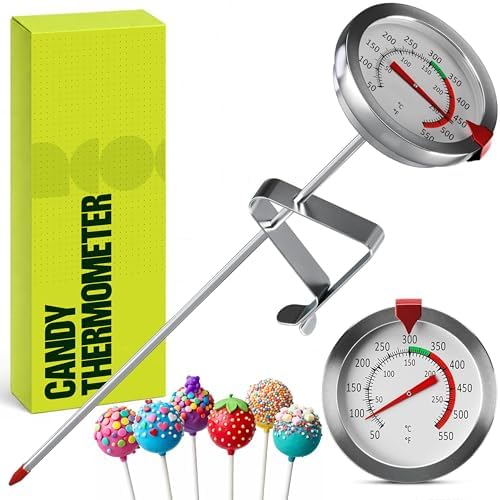 CRAFT911 Candy Thermometer with Pot Clip - Deep Fry Oil Thermometer for Frying and Candle Making (White) by Craft911byLIME