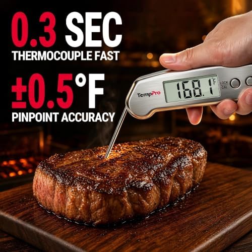 TempPro TempSwift 0.3 Sec Instant Read Digital Meat Thermometer for Cooking - Image 2