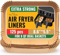Rectangular Air Fryer Liners Disposable, 125 Pcs Parchment for Dual Baskets by BakersSignature