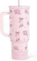 Cowgirl 40oz Slider Tumbler with Handle and Straw - Insulated Stainless Steel Travel Coffee Mug for Women Girls, Gift for Birthday, Christmas by SANDJEST