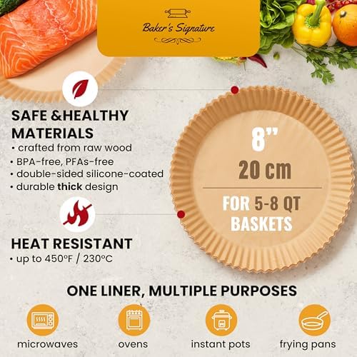 Air Fryer Liners for Ninja, 125 Pcs Round Disposable Airfryer Paper Liners - Image 3