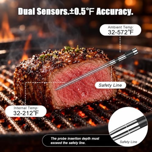Wireless Meat Thermometer Digital 2 Probes with Smart App Alert - Image 3