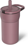 BrüMate Leap 12oz 100% Leakproof Kids Tumbler with Handle and Silicone Soft Straw | Drop Resistant Silicone Sleeve | For Kids 4+ | Insulated Stainless Steel | Cup Holder Friendly | 12oz (Rose Taupe) by Br%C3%BCMate
