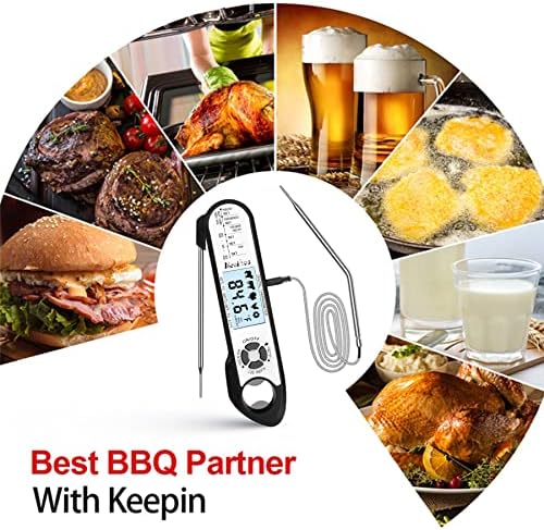 Digital Meat Food Thermometer - 2~3S Instant Read Cooking Thermometer, Backlight, Built-in Magnet, Calibration, Foldable Probe for Kitchen Deep Fry BBQ Grill Roast Turkey - Image 7