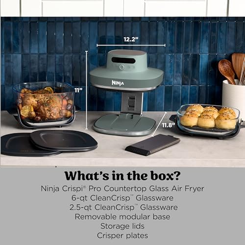 Ninja Crispi Pro Glass Air Fryer, 6-in-1, Ash Grey, AS101DG - Image 2