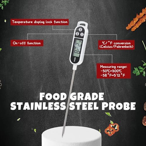 Copkim 6 Pcs Food Thermometer Instant Read Probe BBQ,White - Image 3
