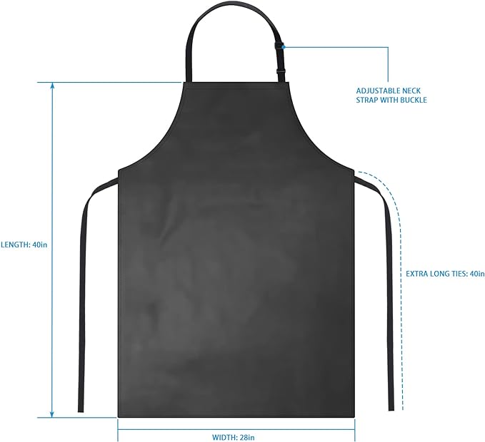 Gotega Waterproof Rubber Vinyl Apron Adjustable Dishwasher Apron - Image 2