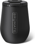 BrüMate Uncork'd 14oz 100% Leakproof Insulated Wine Tumbler | Locking Lid | Insulated Stainless Steel Wine Glass | Perfect For Travel & Outdoors | BPA-Free (Matte Black) by Br%C3%BCMate