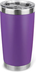 20oz Stainless Steel Tumbler with Lid, Travel Mug - Double Wall Vacuum Powder Coated Cup - Purple, 1 Pack by Unknown