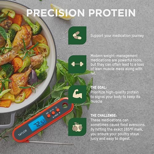 Taylor Digital Programmable Folding Stem Meat Thermometer - Orange - Image 5
