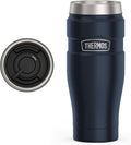 THERMOS Stainless King Vacuum-Insulated Stainless Steel Tumbler - 16oz, Midnight Blue - Insulated Coffee Tumbler for Hot & Cold Drinks - Leak-Proof & Sweat-Proof for Commuting & Traveling by Thermos