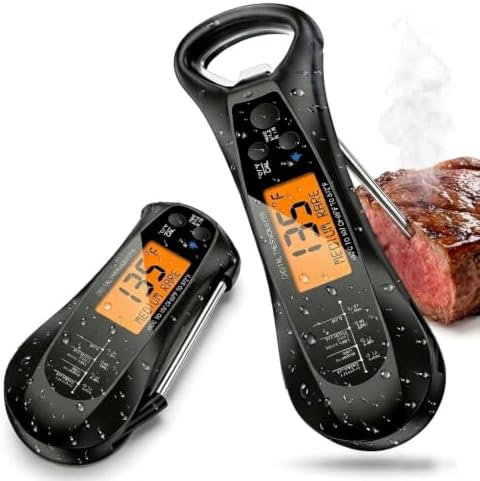 2pcs Instant Read Meat Thermometer, Waterproof Digital Food Thermometer by MoodLamp