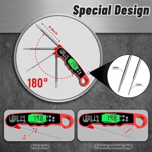 2Pack Meat Thermometer Digital Instant Read Food Thermometer for Oven & BBQ - Image 6