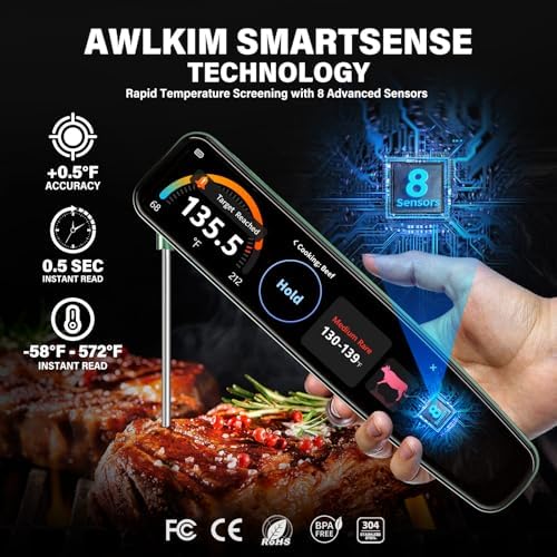 Smart Meat Thermometer, 0.5s Instant Read, 3.8" Touchscreen, IP68 - Image 4