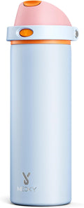 24 oz Insulated Water Bottle with Straw: Meoky Stainless Steel Metal Water Bottle with 2-in-1 Lid - Leak Proof, Cold for 24 Hours, Fits in Car Cup Holder, BPA-Free for Gym Travel Sports, Periwinkle by MEOKY