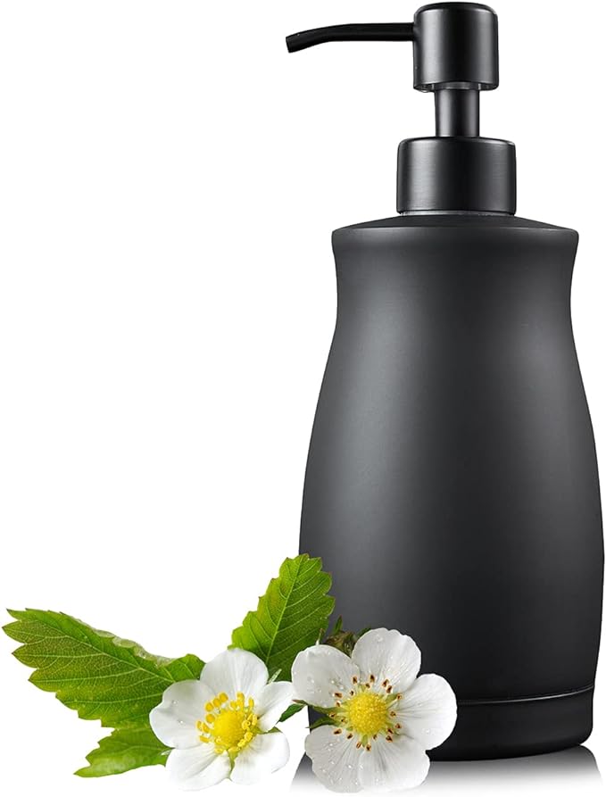 304 Stainless Steel Countertop Black Soap Dispenser Rust Resistant Leak-Proof by ZEBEYIMA