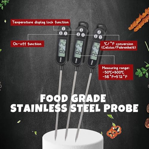 Copkim 12 Pcs Instant Read Meat Thermometer Long Probe,Black - Image 4