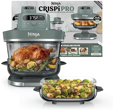 Ninja Crispi Pro Glass Air Fryer, 6-in-1, Ash Grey, AS101DG by Unknown