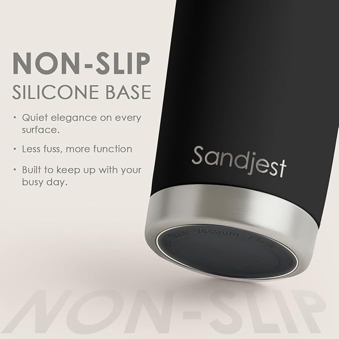 SANDJEST Black Tumbler 20oz Stainless Steel Double Wall Vacuum Insulated, Travel Coffee Cup, Gifts for Men Women Birthday Christmas - Image 4