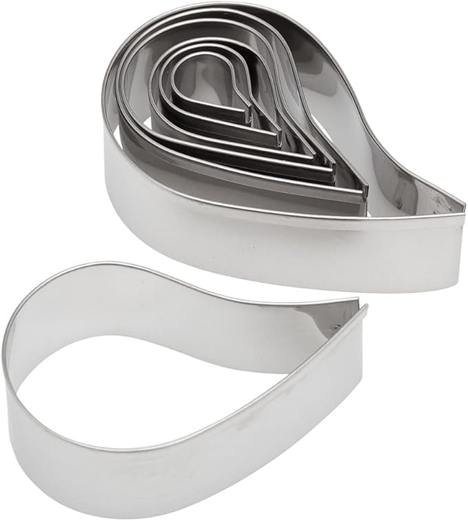 Ateco Plain Edge Comma Cutters in Graduated Sizes, Stainless Steel by Ateco