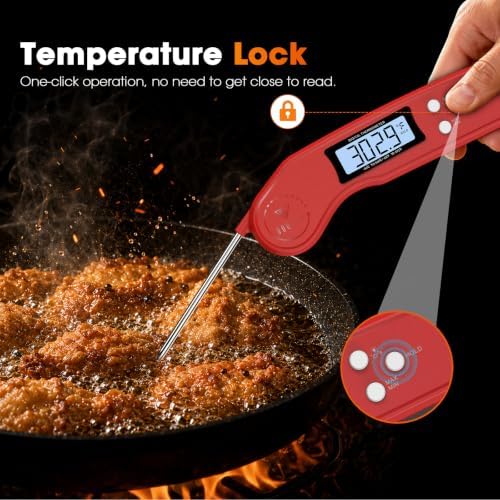 DOQAUS Meat Thermometer – Temperature Calibrators Food Thermometer Red - Image 4
