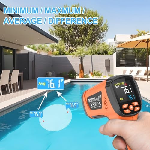 Infrared Thermometer Temperature Gun,-40℉~2912℉ Pyrometer, 50:1 High Temp Thermometer with Thermocouple Probe, Non-Contact Digital IR Laser Thermometer for Industrial HVAC Forge Metal - Image 6