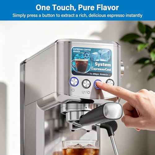 XIXUBX Cold Brew Espresso Machine with Milk Frother, Silver - Image 6