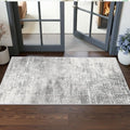 Washable 2x5 Hallway Runner Rug: Indoor Abstract Water Resistant Kitchen Entryway Rug Soft Living Room Bedroom Carpet Thin Low Pile Non Slip Floor Mat for Bathroom Laundry Room(2X5，Light/Grey) by HYHAOYUNLAI