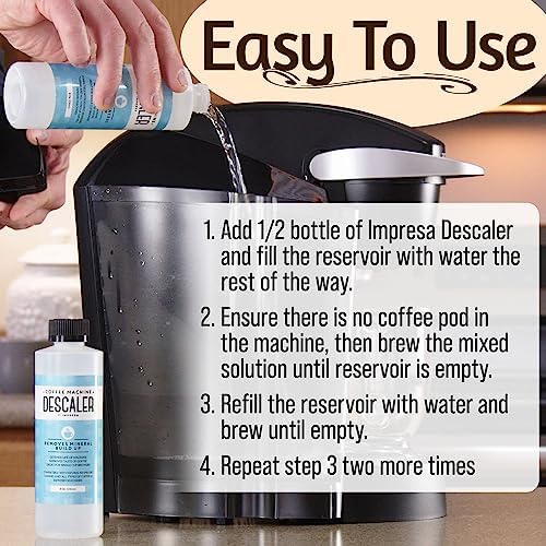 IMPRESA Coffee Machine Descaler - Machine-Safe Formula & Descaling Solution - Universal Descaler for Coffee Maker Compatible with Keurig, Nespresso, Breville & More - 3 Pack, 6 Uses, Made in USA - Image 5