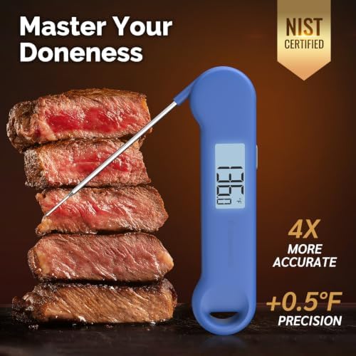 0.5 Sec Instant Read Outdoor Fryer Thermometer Digital, Blue - Image 3