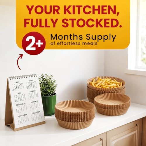 Air Fryer Liners for Ninja, 125 Pcs Round Disposable Airfryer Paper Liners - Image 2