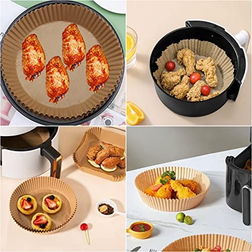 200Pcs Air Fryer Disposable Paper Liner, Round Non-Stick Air Fryer Liners Parchment Paper for Baking Roasting Microwave Oven (6.3 inch) - Image 6
