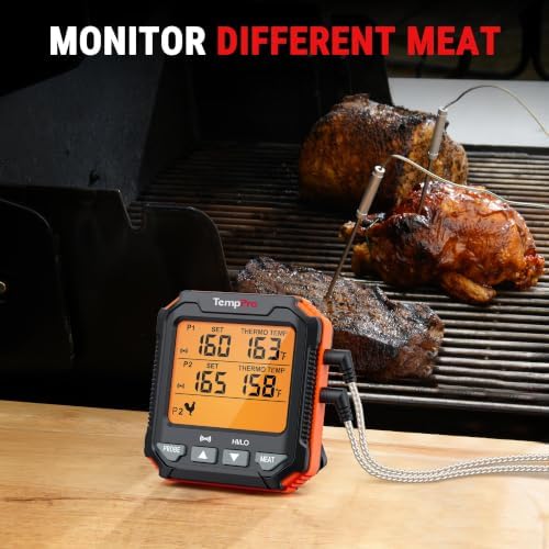 TempPro TempTrack Digital Meat Thermometer for Cooking with 2 Meat Probes - Image 2