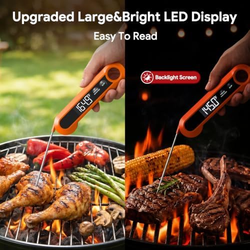 Meat Thermometer Digital,1-2S Instant Read Thermometer for Cooking, Orange - Image 3