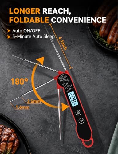 Meat Thermometer Digital, 1 Sec Instant Read, IP67 Waterproof, Backlit - Image 5