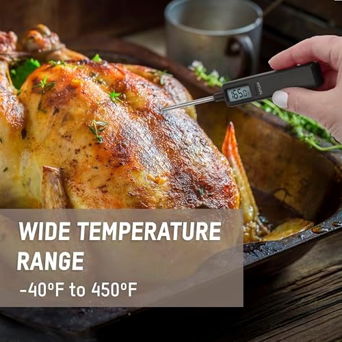 Taylor Mighty Mini Digital Meat Thermometer, Instant Read Food Thermometer for Cooking & Grilling, -40°F to 450°F Range, Compact Pocket Size with On/Off Switch, Black - Image 4