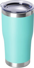 DOMICARE 20oz Tumbler with Lid Stainless Steel Tumblers Bulk, Double Wall Vacuum Insulated Coffee Travel Mug Powder Coated Tumbler, 1 Count (Pack of 1) Light Blue by VisittheDOMICARE
