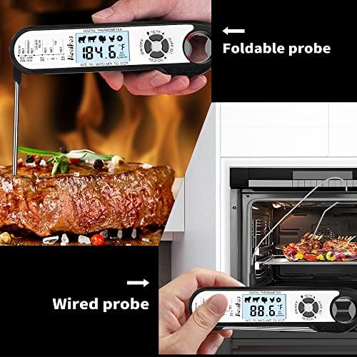 Digital Meat Food Thermometer - 2~3S Instant Read Cooking Thermometer, Backlight, Built-in Magnet, Calibration, Foldable Probe for Kitchen Deep Fry BBQ Grill Roast Turkey - Image 2