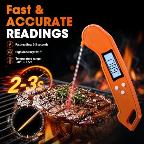 DOQAUS Meat Thermometer – Temperature Calibrators Food Thermometer Orange - Image 2