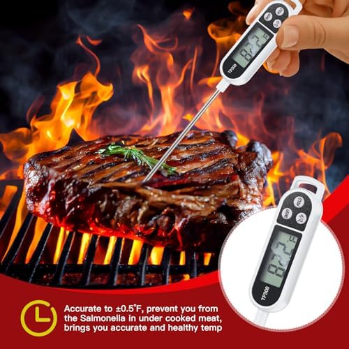 Copkim 6 Pcs Food Thermometer Instant Read Probe BBQ,White - Image 6