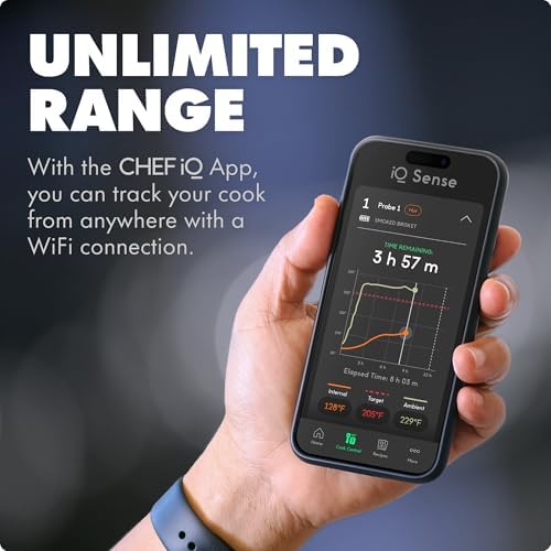 CHEF iQ Sense | Smart Wireless Meat Thermometer | 2 Ultra-Thin Probes | WiFi Unlimited Range | 1000°F Heat Safe | 5 Sensors | BBQ, Grill, Oven, Smoker, Air Fryer | Gen3 - Image 4