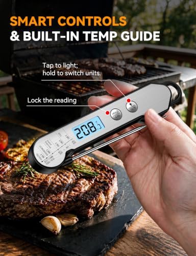Meat Thermometer Digital, 1 Sec Instant Read, IP67 Waterproof, Backlit - Image 4