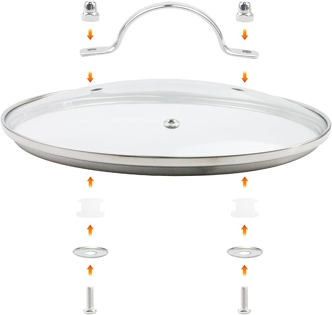 Antrader Tempered Glass Lid, 9.5Inch Cookware Glass Replacement Lid - Image 3