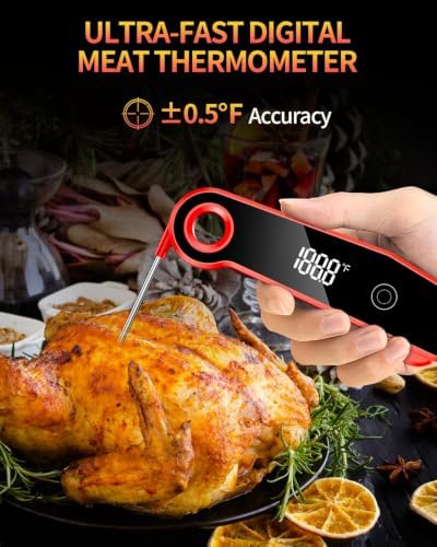 Digital Meat Thermometer, 0.5s Fast Instant Read, ±0.5°F Precise Temperature, IP67 Waterproof Food Cooking Thermometer for Grilling, BBQ, Baking, Brewing - Image 3
