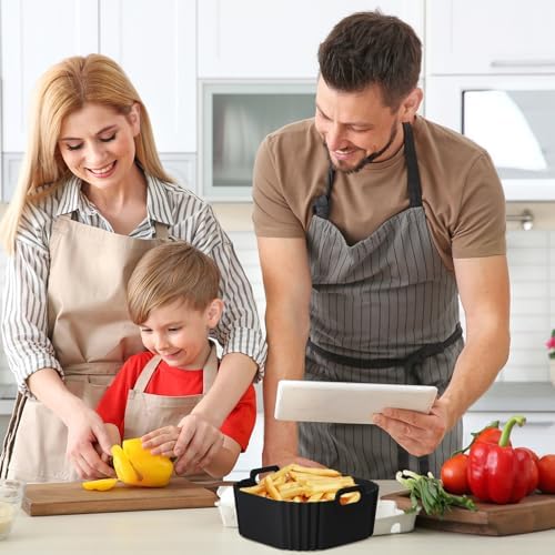 Silicone Air Fryer Liners for CHEFMAN 2 Qt Mini Air Fryer, 2 Pack Square Small Airfryer Liners Reusable for Ninja/DASH/Cuisinart/topzee/COSORI/BELLA/COMFEE'/Instant Pot/Tasty/DEIME/Bear 1-2.1QT - Image 6