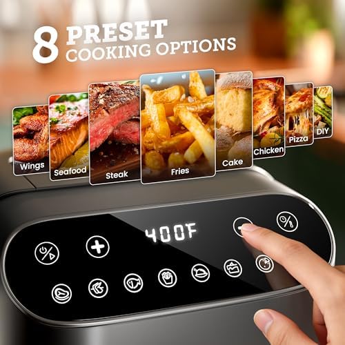 Kismile 5QT Glass Air Fryer, Non Toxic AirFryer with Digital Touch Control - Image 3