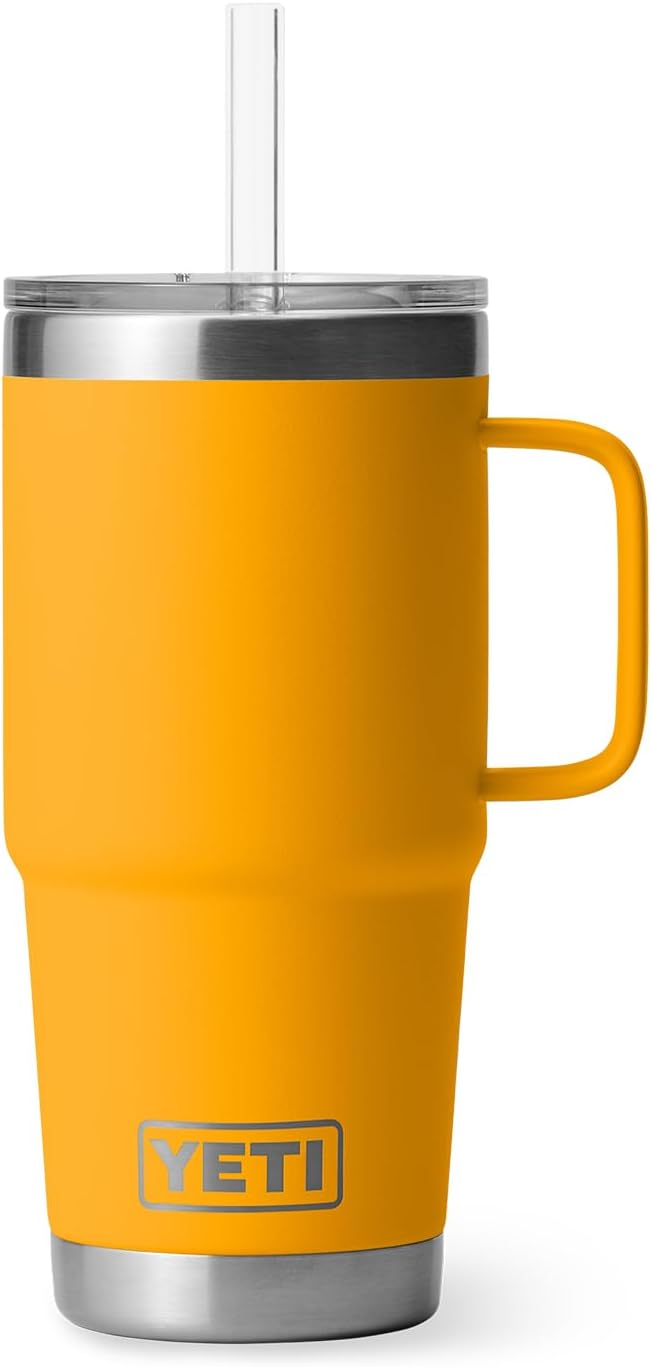 YETI Rambler 25 oz Tumbler with Handle and Straw Lid, Travel Mug Water Tumbler, Vacuum Insulated Cup with Handle, Stainless Steel, Beekeeper - Image 7