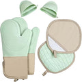 6-Piece Silicone Oven Mitts Set, Heat Resistant Kitchen Gloves by Unknown