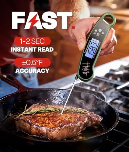 Instant Read Meat Thermometer Digital, Food Thermometer for Cooking, Green - Image 2