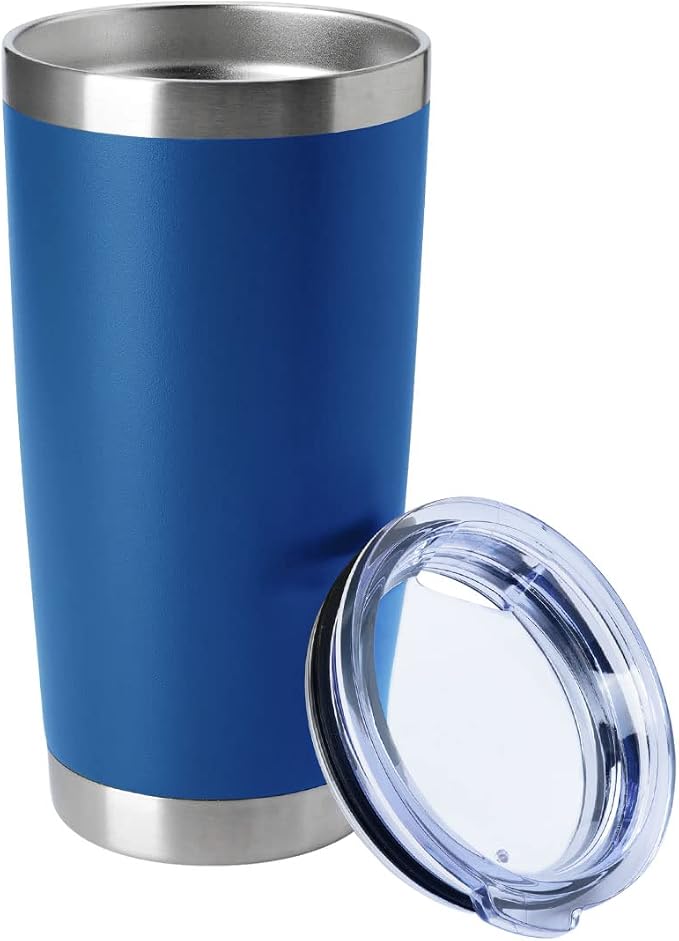 HASLE OUTFITTERS 20oz Tumblers Stainless Steel Mugs with Lid Double Wall Vacuum Insulated Coffee Cups for Cold & Hot Drinks (20oz-Dark Blue, 1 Pack) by HASLEOUTFITTERS